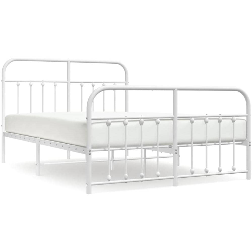Giroletto Con Testiera E Pediera Metallo Bianco 140x190 Cm - Foto 2