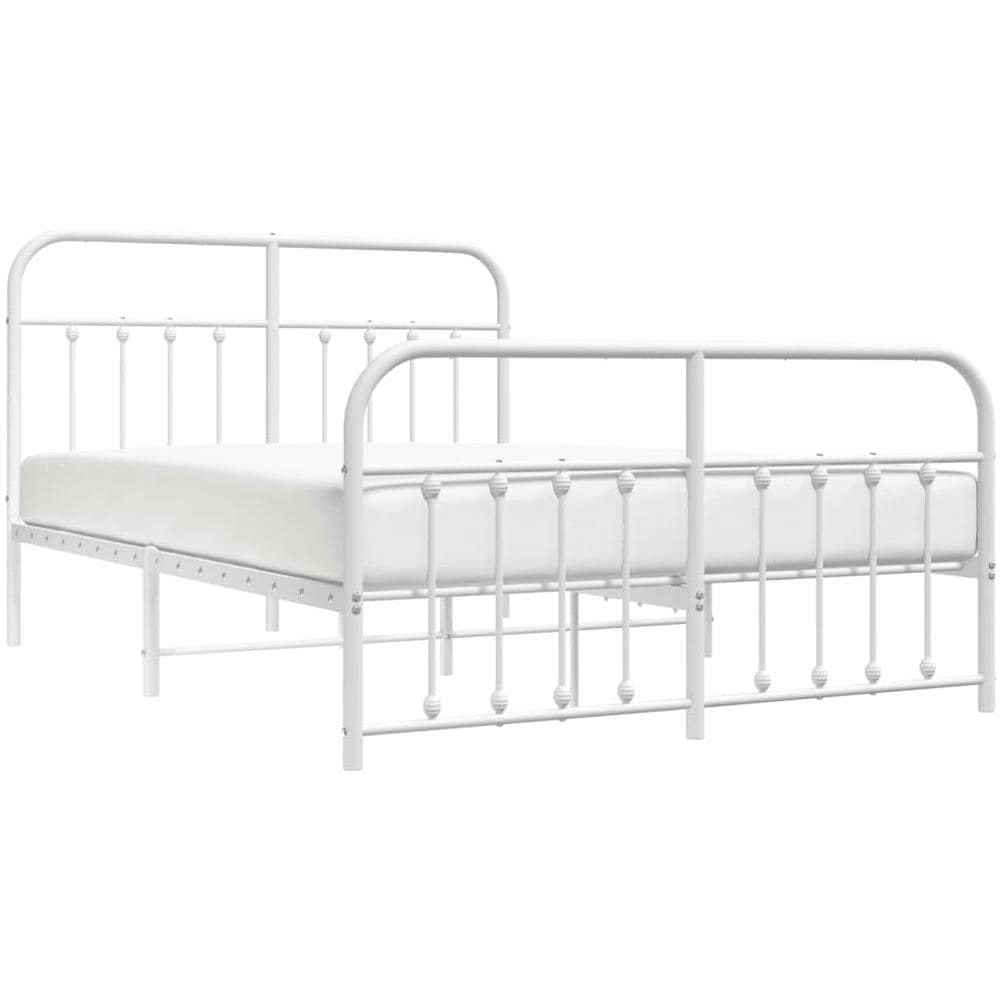 Giroletto Con Testiera E Pediera Metallo Bianco 140x190 Cm - Foto 3