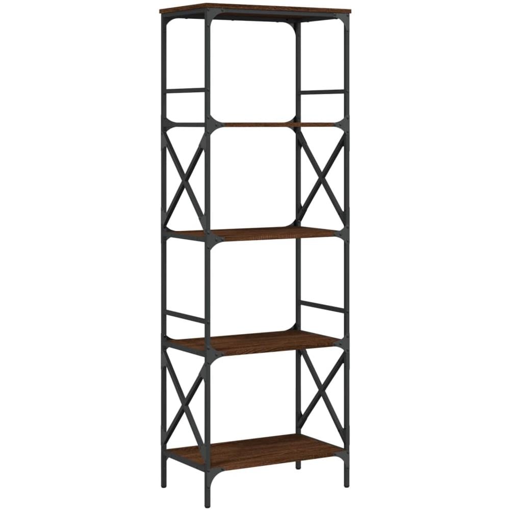 Libreria Rovere Marrone 5 Ripiani 59x35x171cm Legno Multistrato - Foto 2