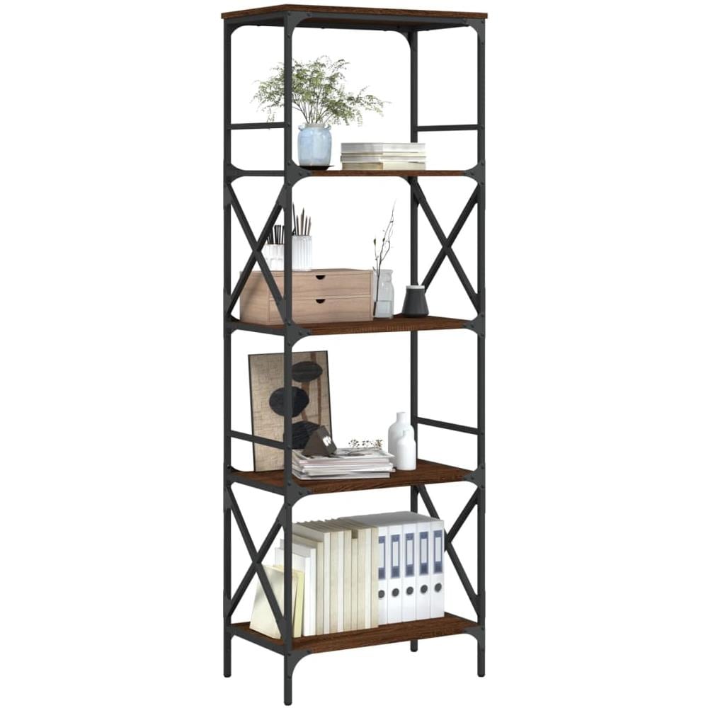 Libreria Rovere Marrone 5 Ripiani 59x35x171cm Legno Multistrato - Foto 3