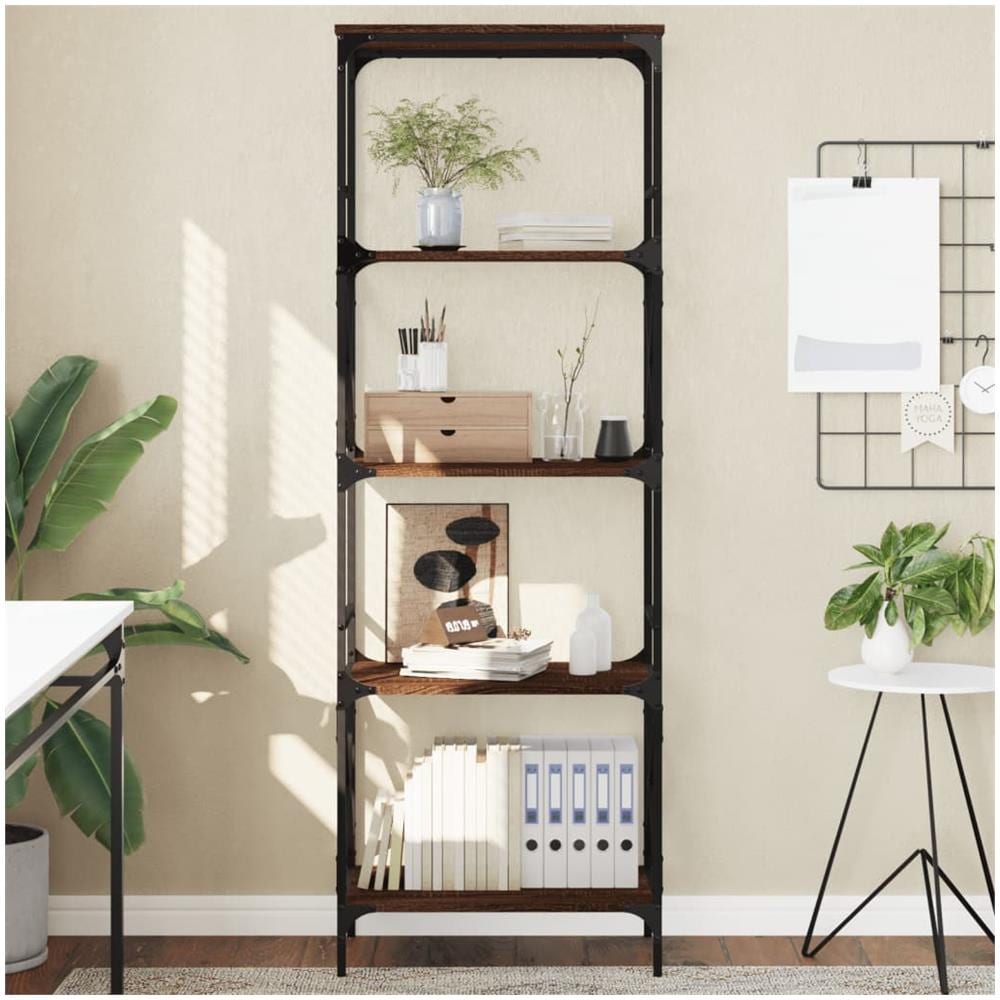 Libreria Rovere Marrone 5 Ripiani 59x35x171cm Legno Multistrato - Foto 1