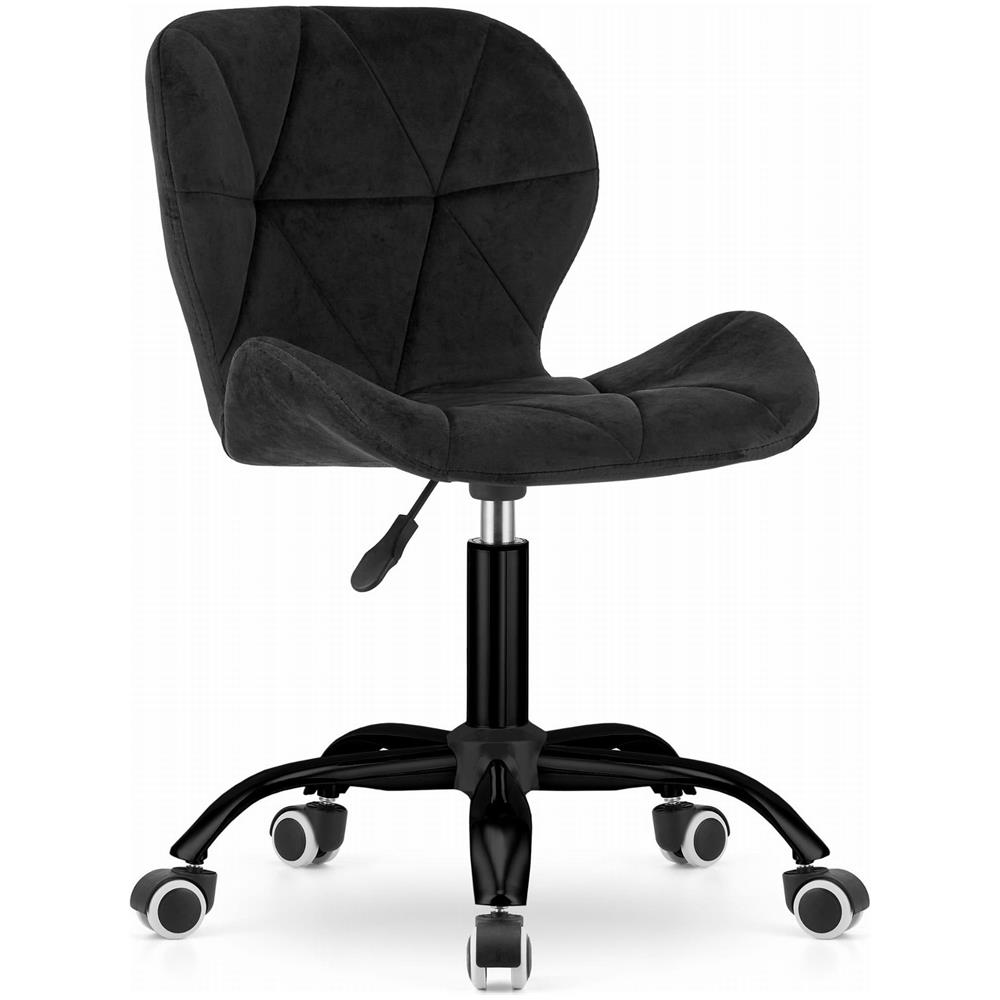Sedia girevole Valora NOTO in velluto nero ergonomica per ufficio - Foto 1