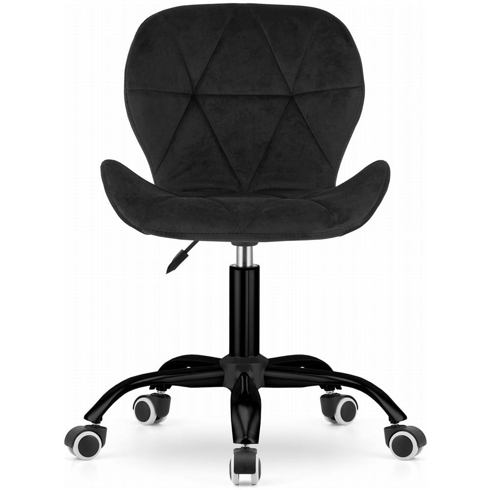 Sedia girevole Valora NOTO in velluto nero ergonomica per ufficio - Foto 2