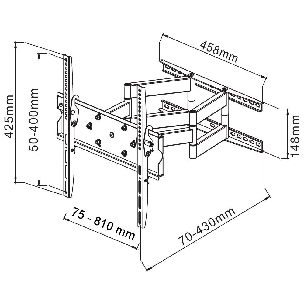 ICA-PLB 147XL Supporto a Parete per Schermi LCD / LED / PLASMA 42-70'' Portata Max 70Kg - Foto 2