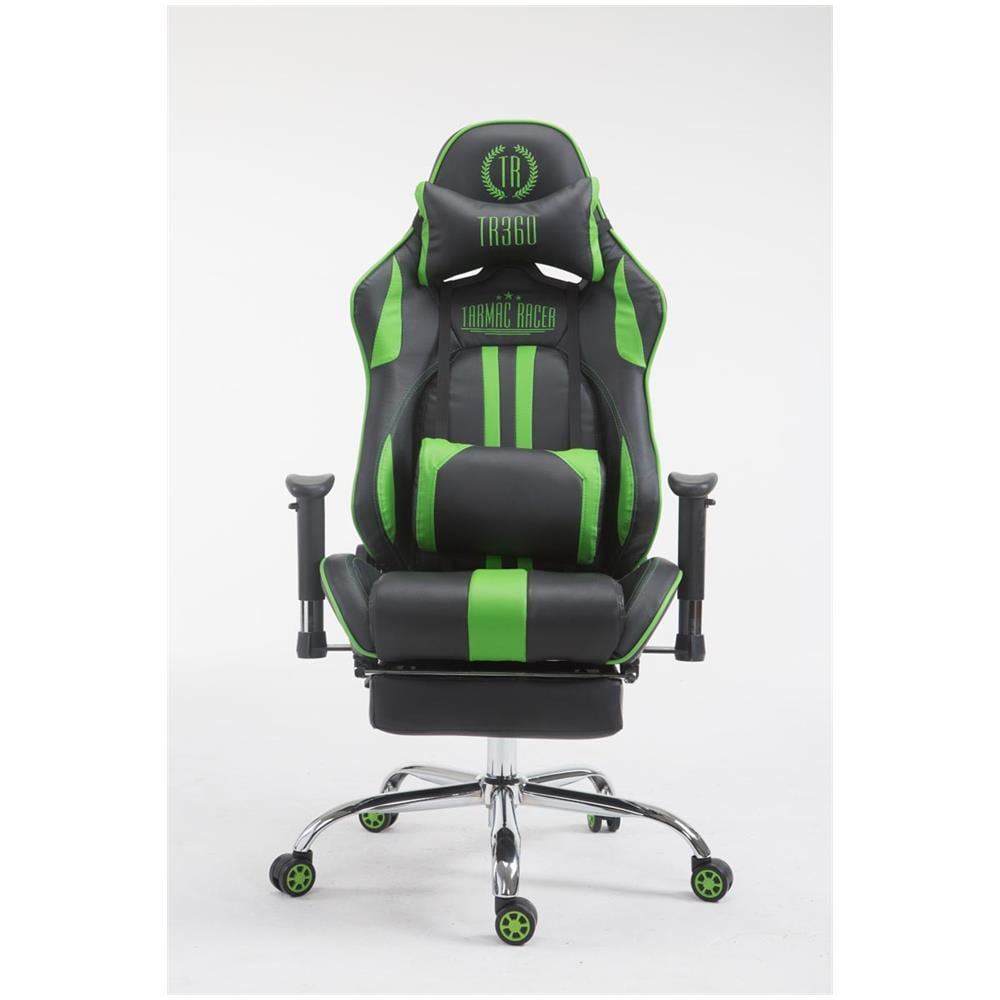 Poltrona Racing Limit XL Similpelle Nero Verde con Poggiapiedi - Foto 2