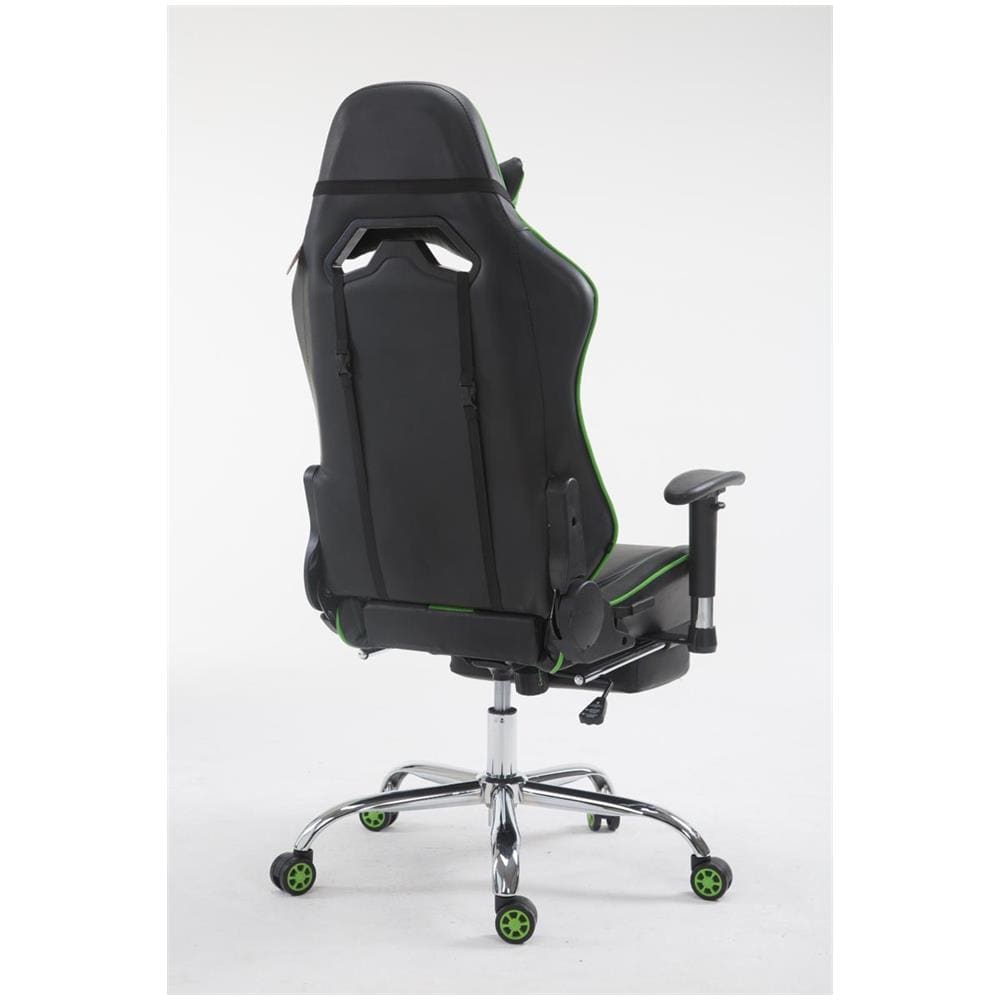 Poltrona Racing Limit XL Similpelle Nero Verde con Poggiapiedi - Foto 5