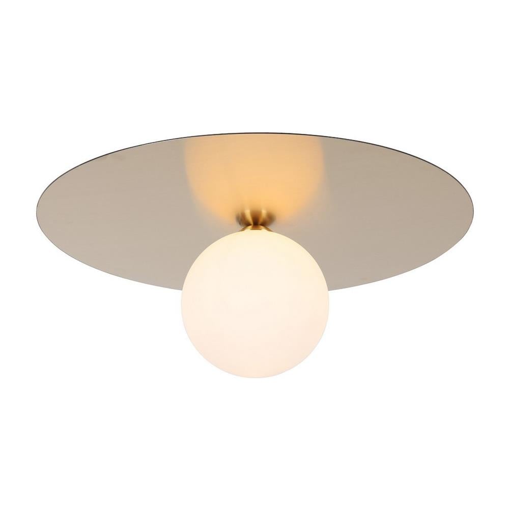 Plafoniera Moderna A Filo Luce Dorata Con Paralume Bianco, G9 - Foto 1
