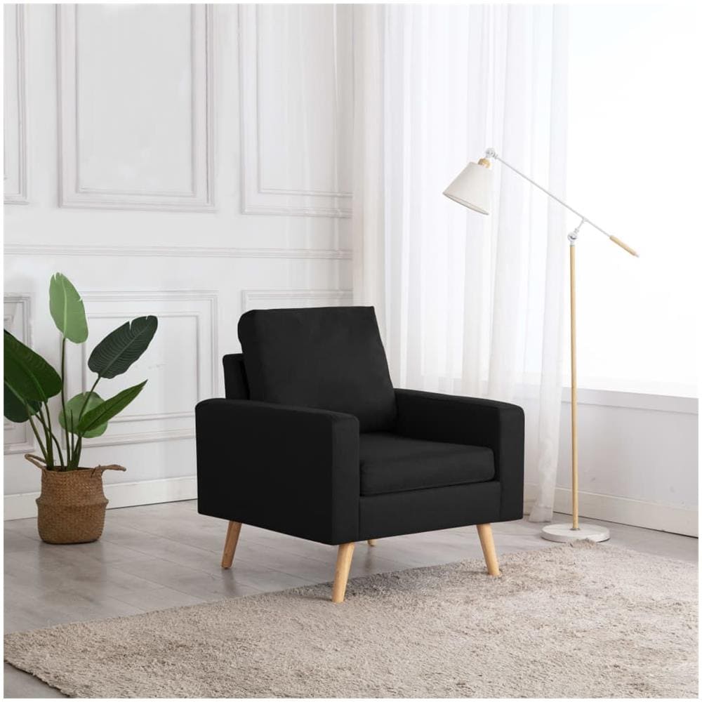 Poltrona Nera In Tessuto - Foto 1