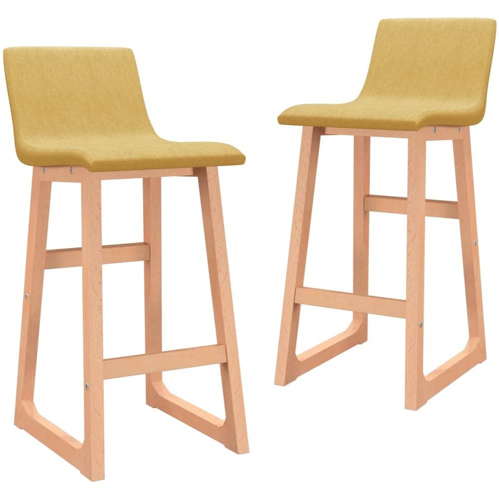 Sedie Da Bar 2 Pz Giallo Senape In Tessuto - Foto 1