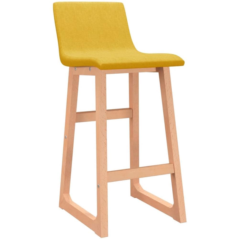 Sedie Da Bar 2 Pz Giallo Senape In Tessuto - Foto 2