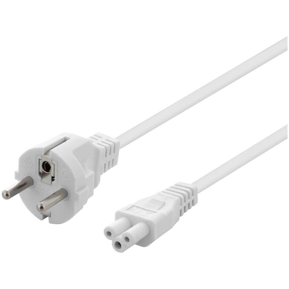Cavo Del Dispositivo, Diritto Cee 7/7 - Diritto Iec C5, 1m, 3x0,75mm2, Bianco - Foto 1