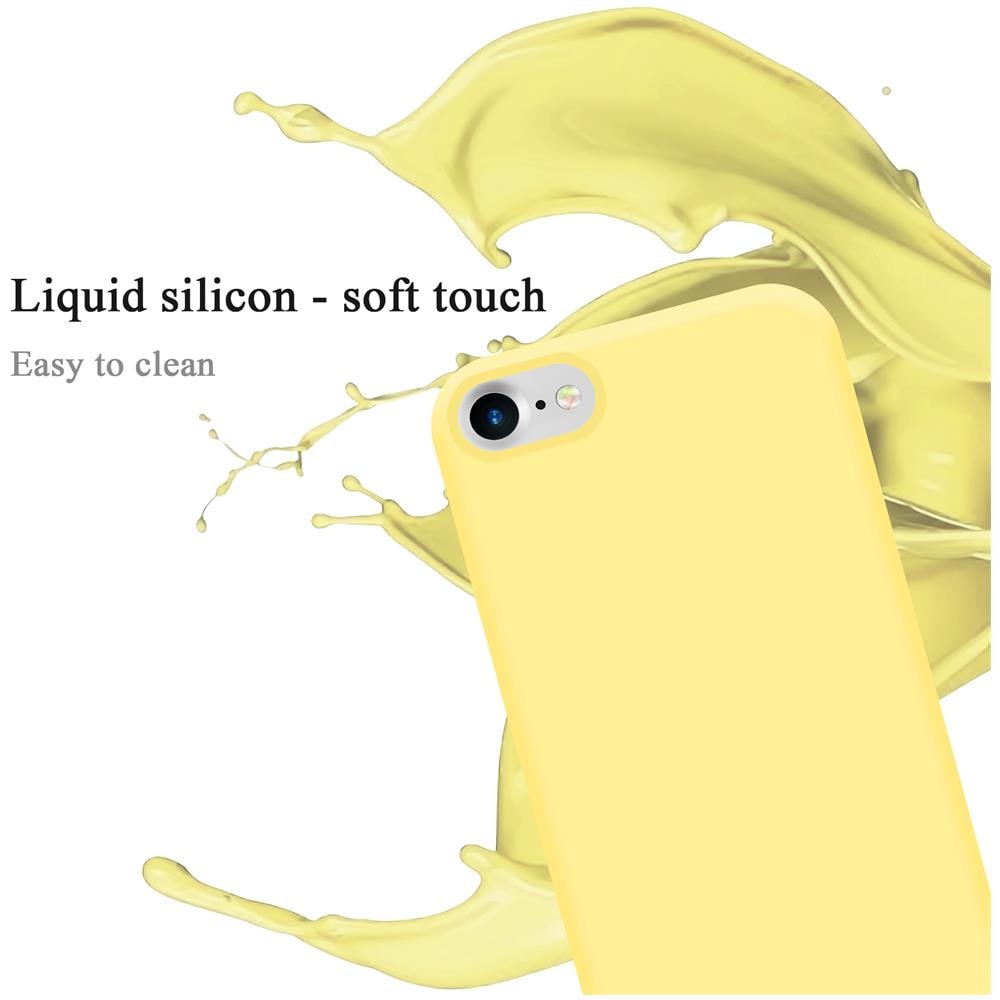 Custodia Compatibile Con Apple Iphone 7 / 7s / 8 / Se 2020 In Liquid Giallo - Coperchio Protettivo In Silicone Tpu Flessibile - Foto 2