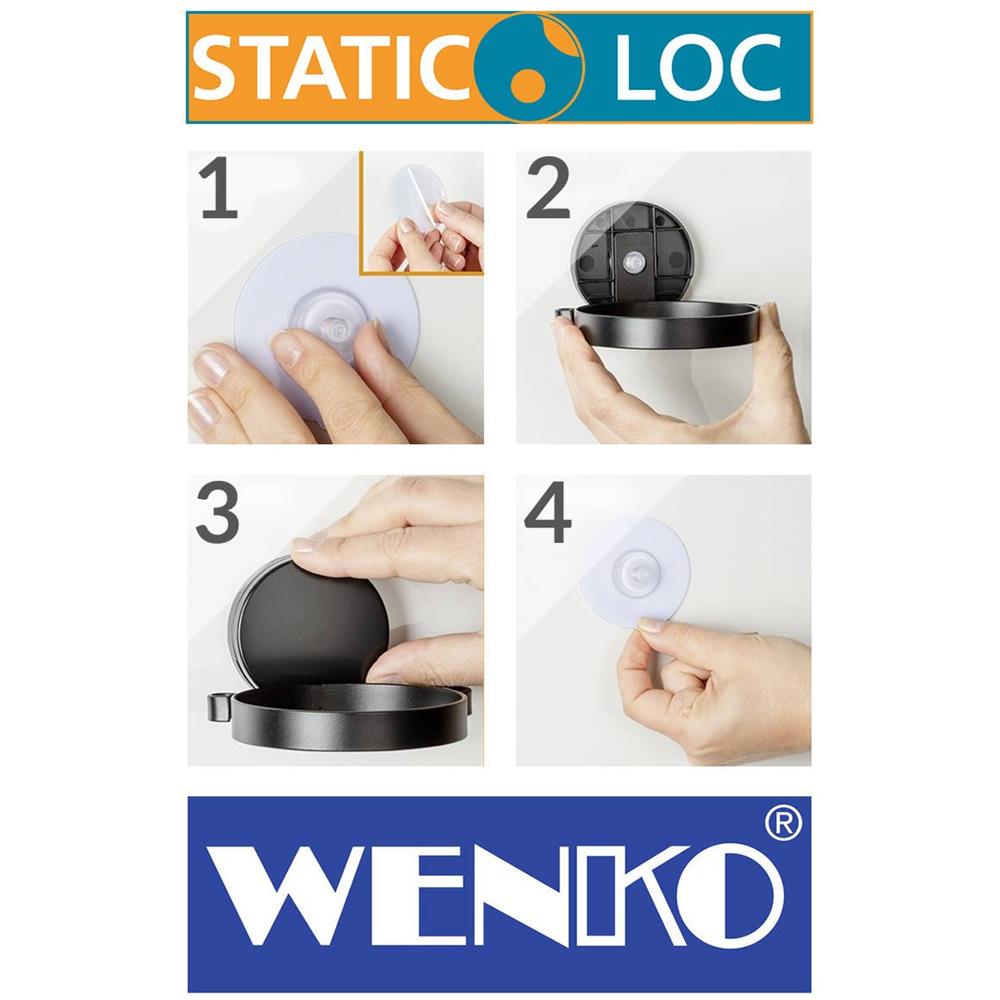 Mensola Doccia Pavia Static-loc, Angolare, Nero, - Foto 7