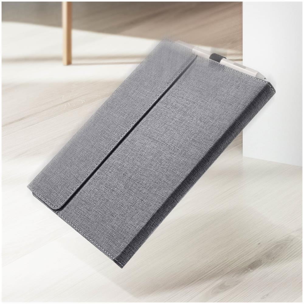 8 Custodia Folio Microsoft Surface Pro Funzione Stand Finitura Tessuto Grigio - Foto 5