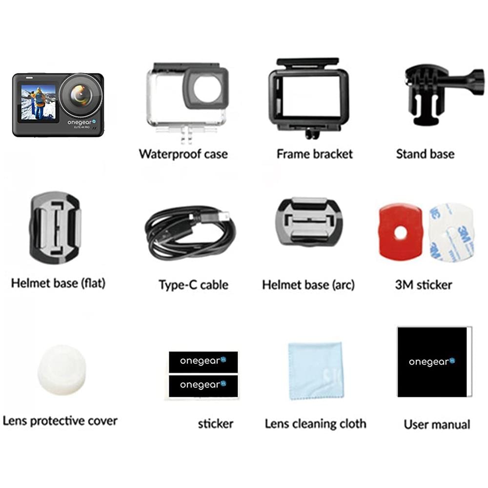 Elite 4k Pro 60 Fps Wifi Personal Action Camera ? Stabilizzatore Di Immagini Ultrasmooth Plus 6.0, Corpo Macchina Impermeabile Fino A 10 Mt + Custodia Subacquea 30 Mt (inclusa), Angolo Di Ripresa 170°, Doppio Display 2,33"" Ips Touchscreen+ Display Ante - Foto 7