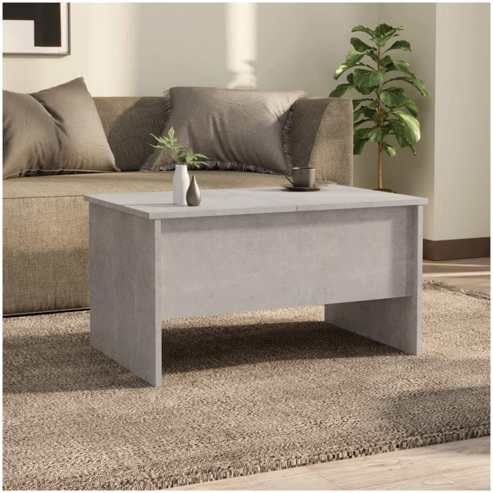 Tavolino Salotto Grigio Cemento 80x50x42,5 Cm Legno Multistrato - Foto 2