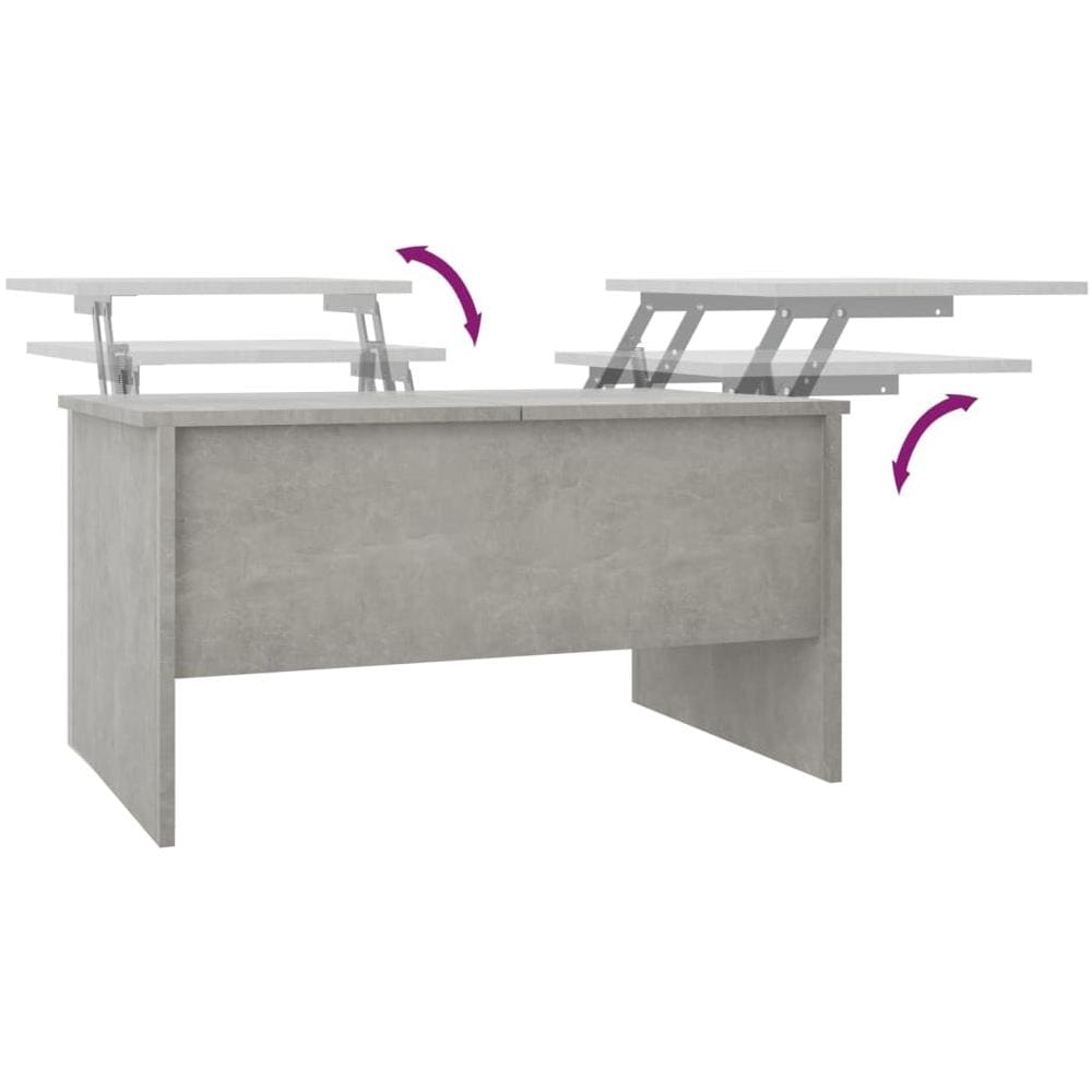 Tavolino Salotto Grigio Cemento 80x50x42,5 Cm Legno Multistrato - Foto 7