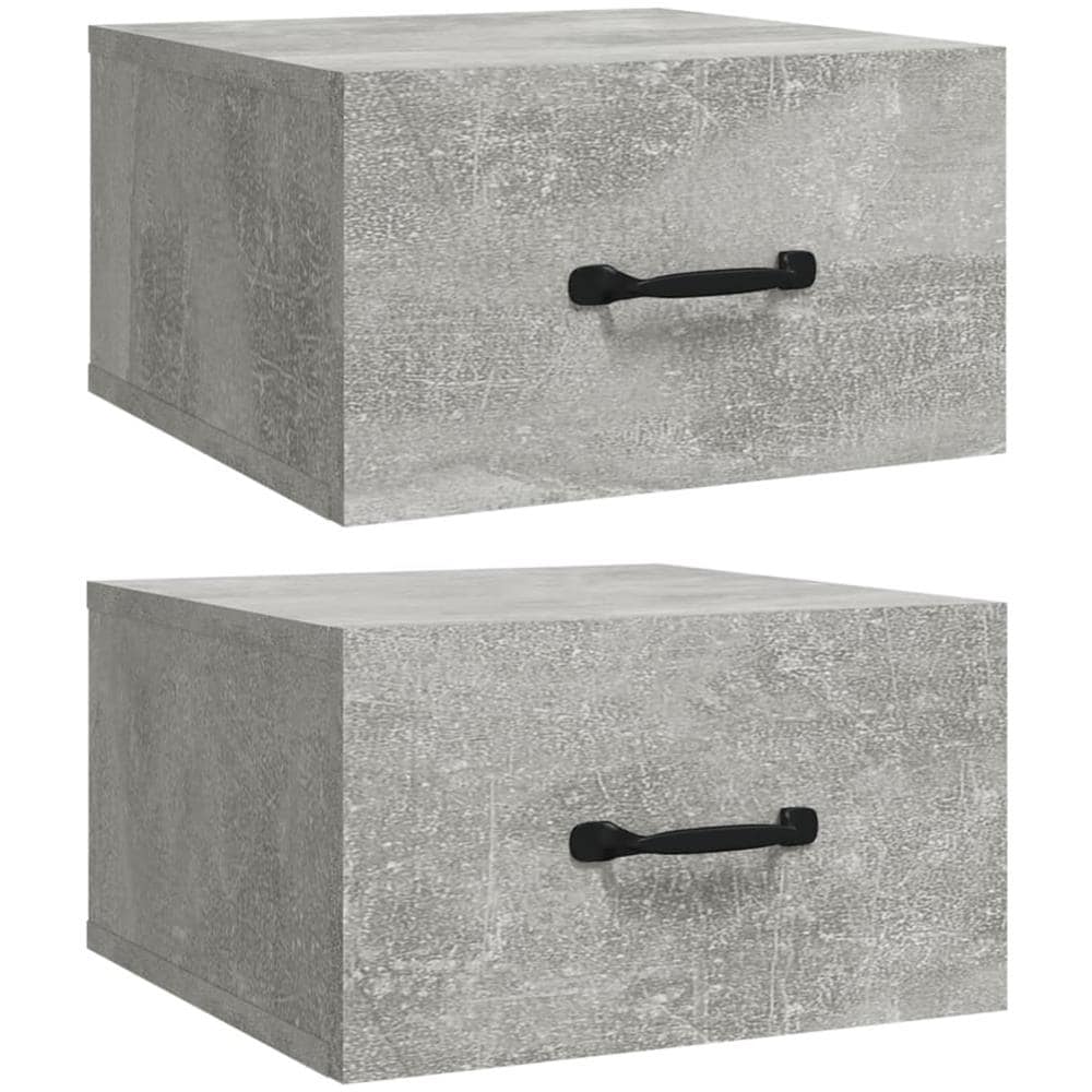 Comodini A Muro 2 Pz Grigio Cemento 35x35x20 Cm - Foto 1