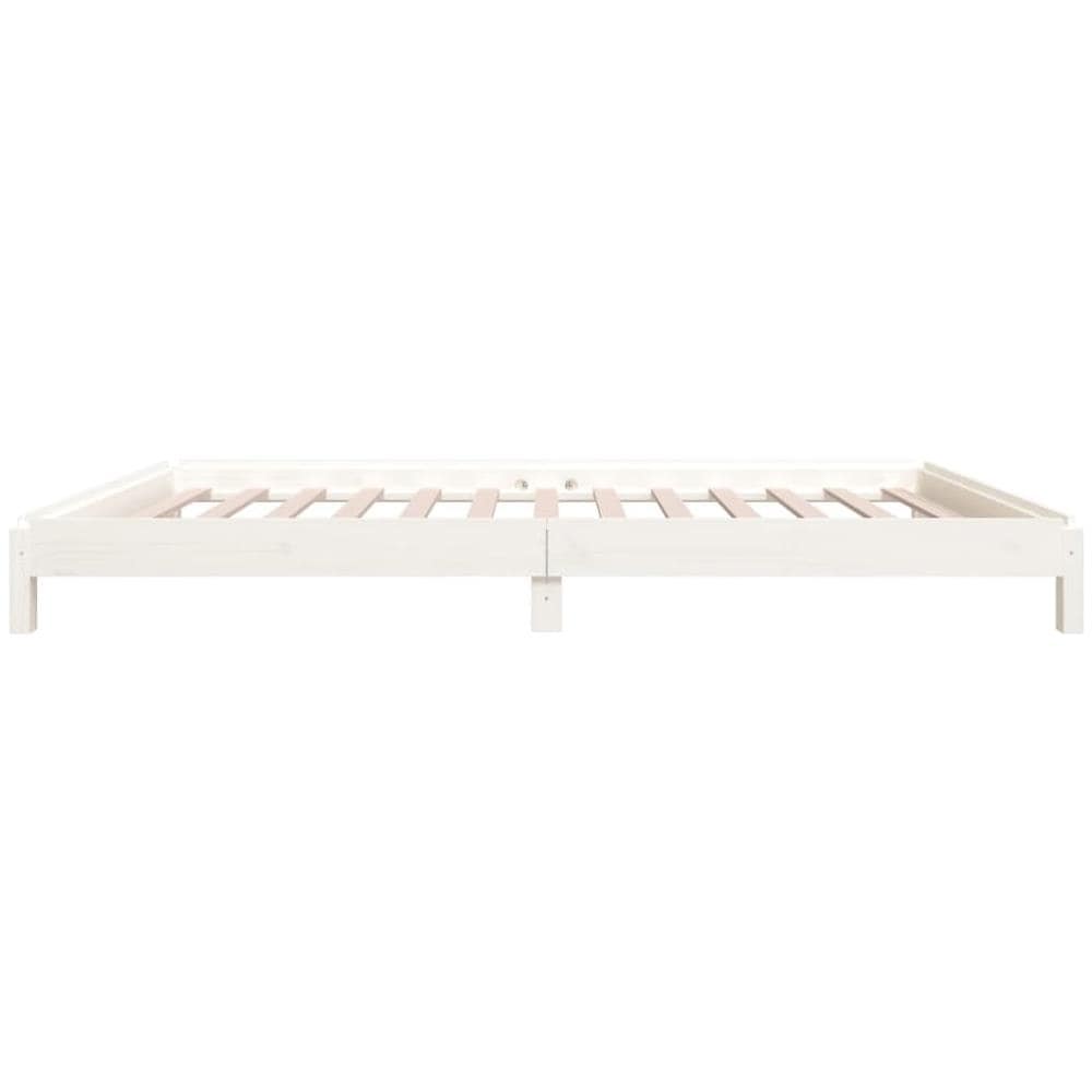 Letto Impilabile Bianco 100x200cm In Legno Massello Di Pino - Foto 8