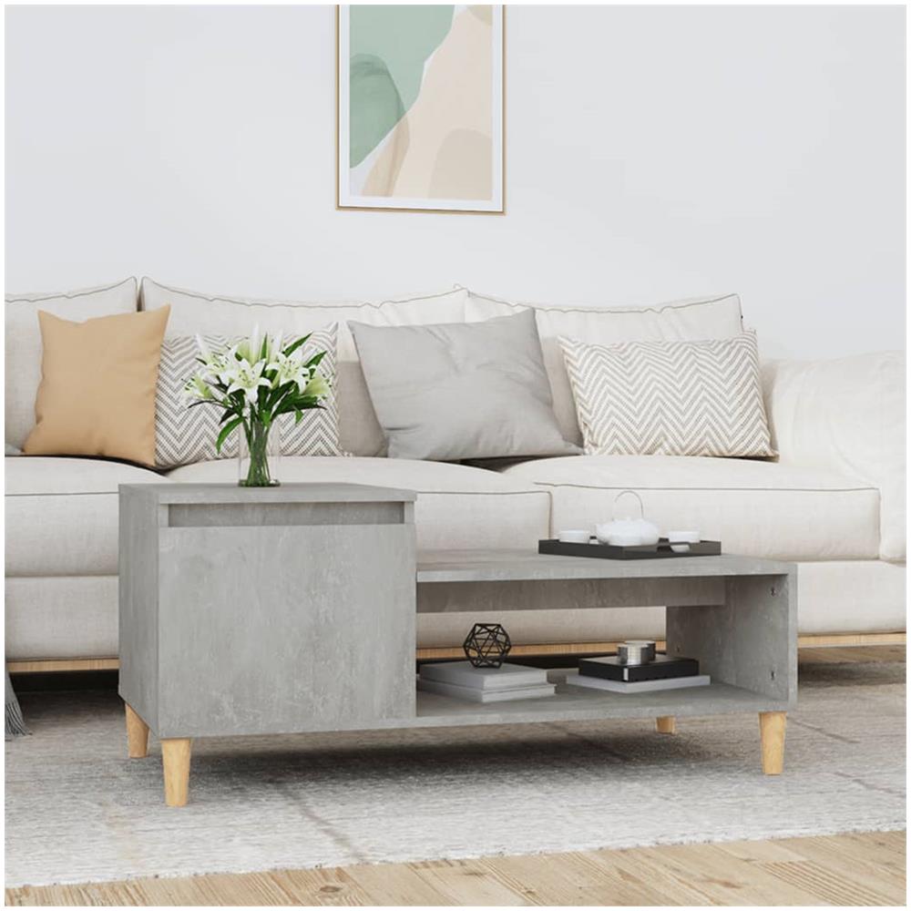 Tavolino Salotto Grigio Cemento 100x50x45 Cm Legno Multistrato - Foto 1