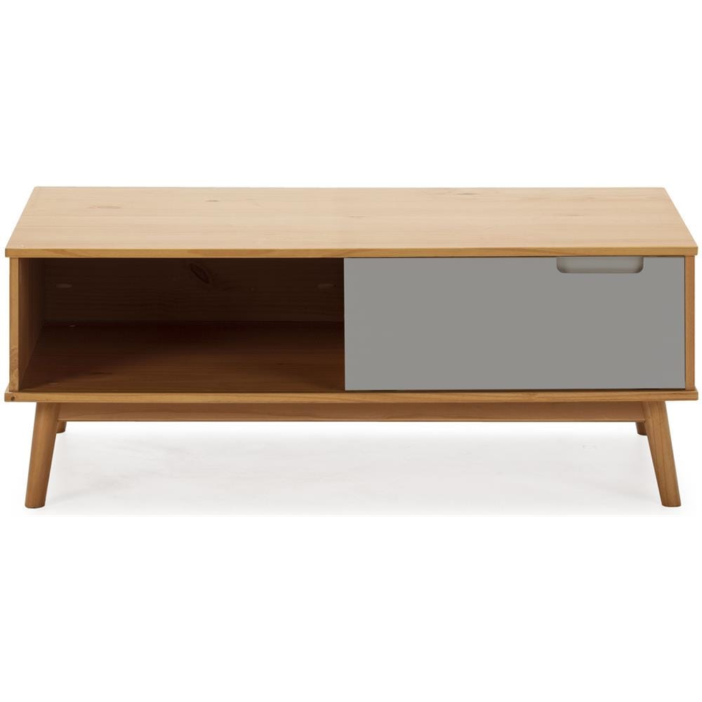 Tavolino Bruce 1 Anta Scorrevole E 1 Cavo, Legno Massello, 110 Cm (larghezza) 55 Cm (profondità) 44 Cm (altezza) - Foto 1