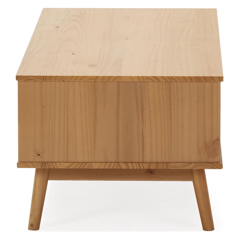 Tavolino Bruce 1 Anta Scorrevole E 1 Cavo, Legno Massello, 110 Cm (larghezza) 55 Cm (profondità) 44 Cm (altezza) - Foto 3