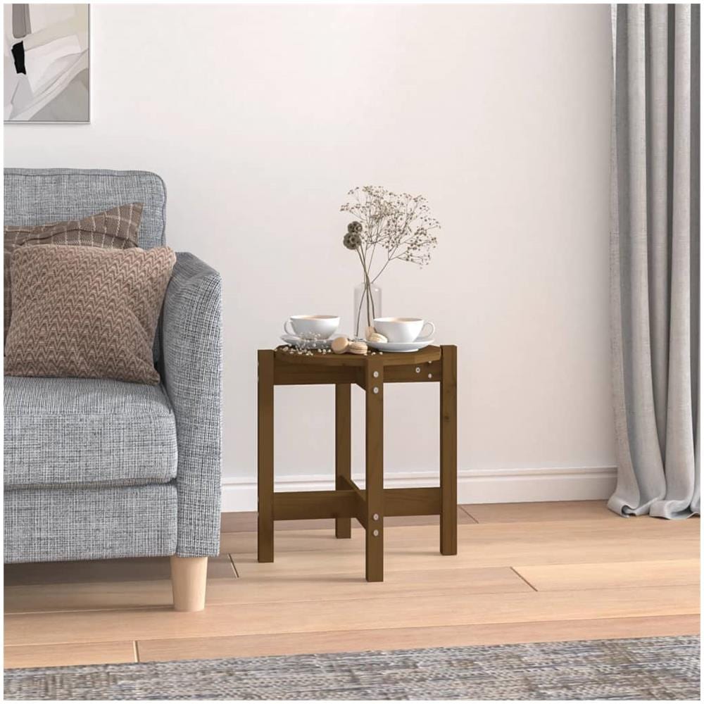 Tavolino Da Salotto Miele 42,5x45cm In Legno Massello Di Pino - Foto 1