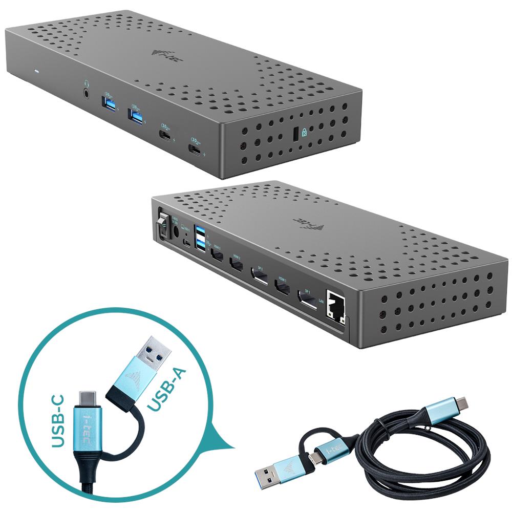 USB 3.0 / USB-C / Thunderbolt, 3x 4K Docking Station Gen 2 + Power Delivery 100W - Foto 1