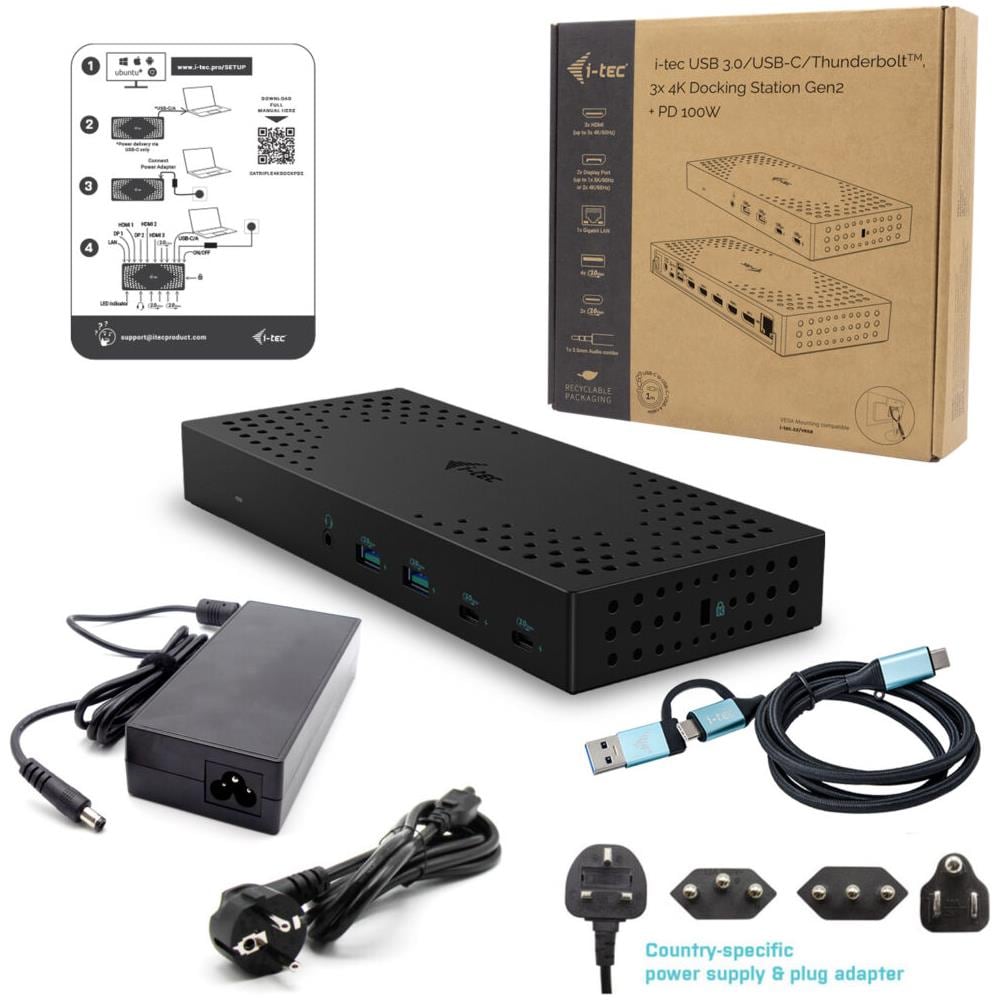 USB 3.0 / USB-C / Thunderbolt, 3x 4K Docking Station Gen 2 + Power Delivery 100W - Foto 14
