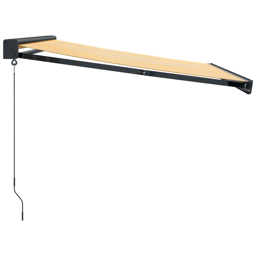 Tenda Retrattile Gialla E Bianca 3,5x2,5 M Tessuto E Alluminio - Foto 2