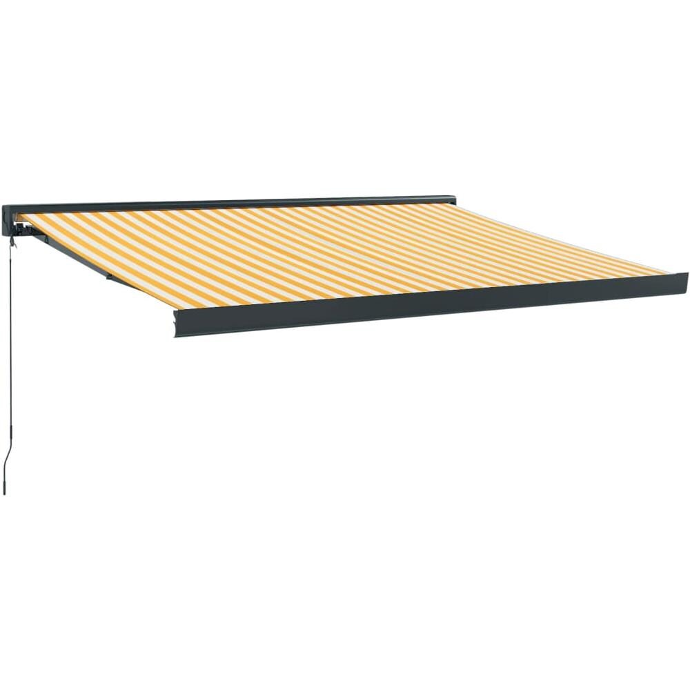 Tenda Retrattile Gialla E Bianca 3,5x2,5 M Tessuto E Alluminio - Foto 1