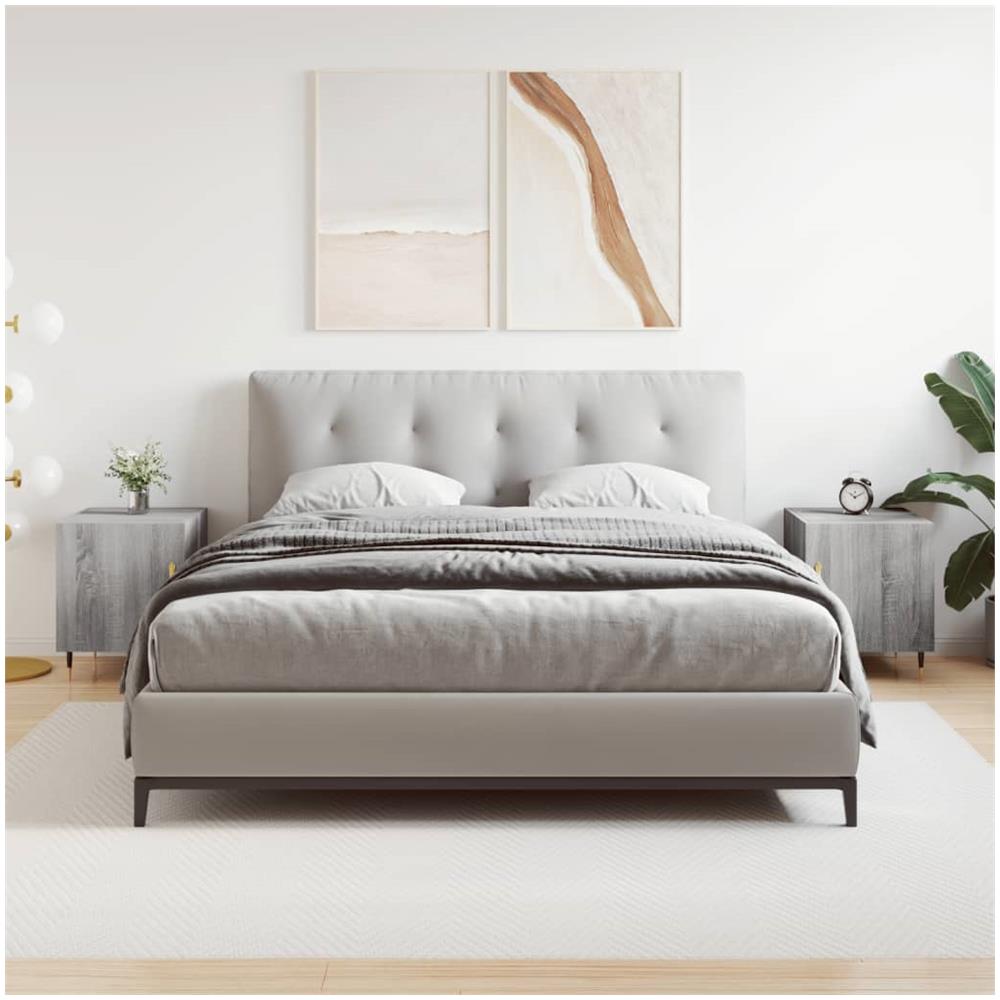 Comodini 2 Pz Grigio Sonoma 40x40x50 Cm In Legno Multistrato - Foto 1