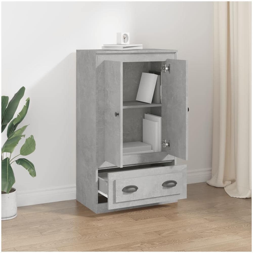 Credenza Grigio Cemento 60x35,5x103,5 Cm In Legno Multistrato - Foto 3