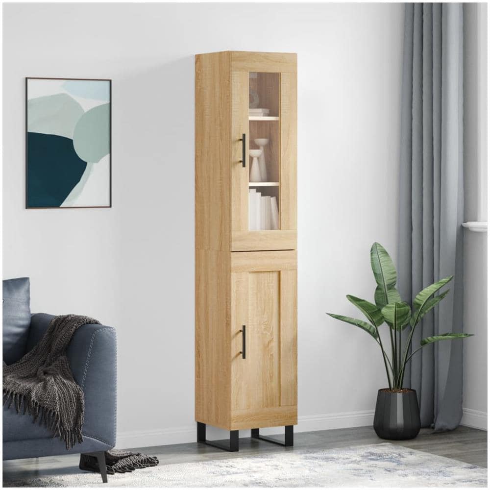 Credenza Rovere Sonoma 34,5x34x180 Cm In Legno Multistrato - Foto 1