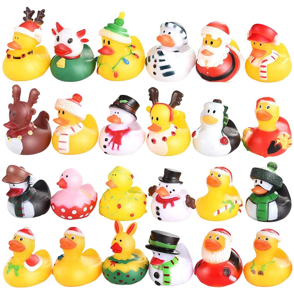 24 Pezzi Doccia Anatre Vasca Da Bagno Giocattoli Baby Mini Anatra Giocattolo Da Bagno Non Sbiadisce Divertenti Giocattoli Antistress Per Bambini E Neonati - Foto 1