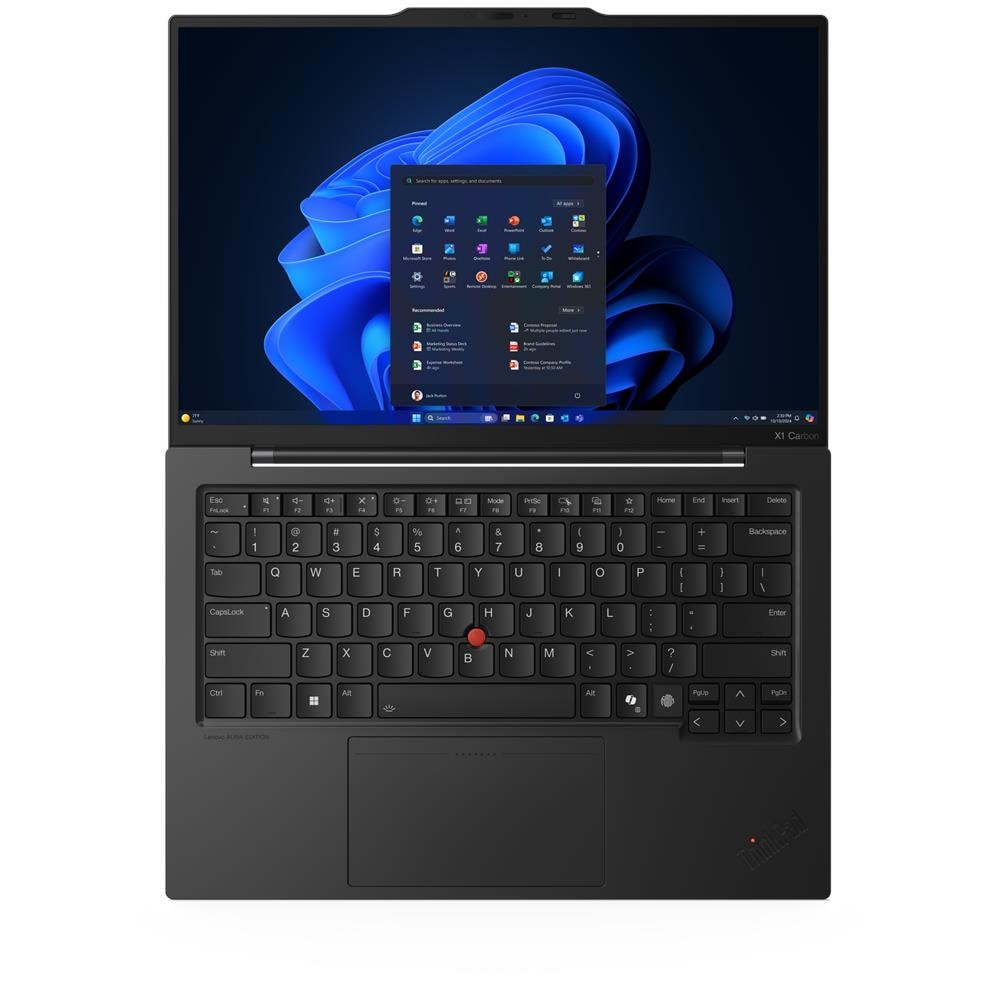 Notebook ThinkPad X1 Carbon Gen 13 Aura Edition Intel Core Ultra 7 255U Monitor 14" Touch screen 2.8K 32 GB LPDDR5x-SDRAM 1 TB SSD Windows 11 Pro Nero - Foto 16