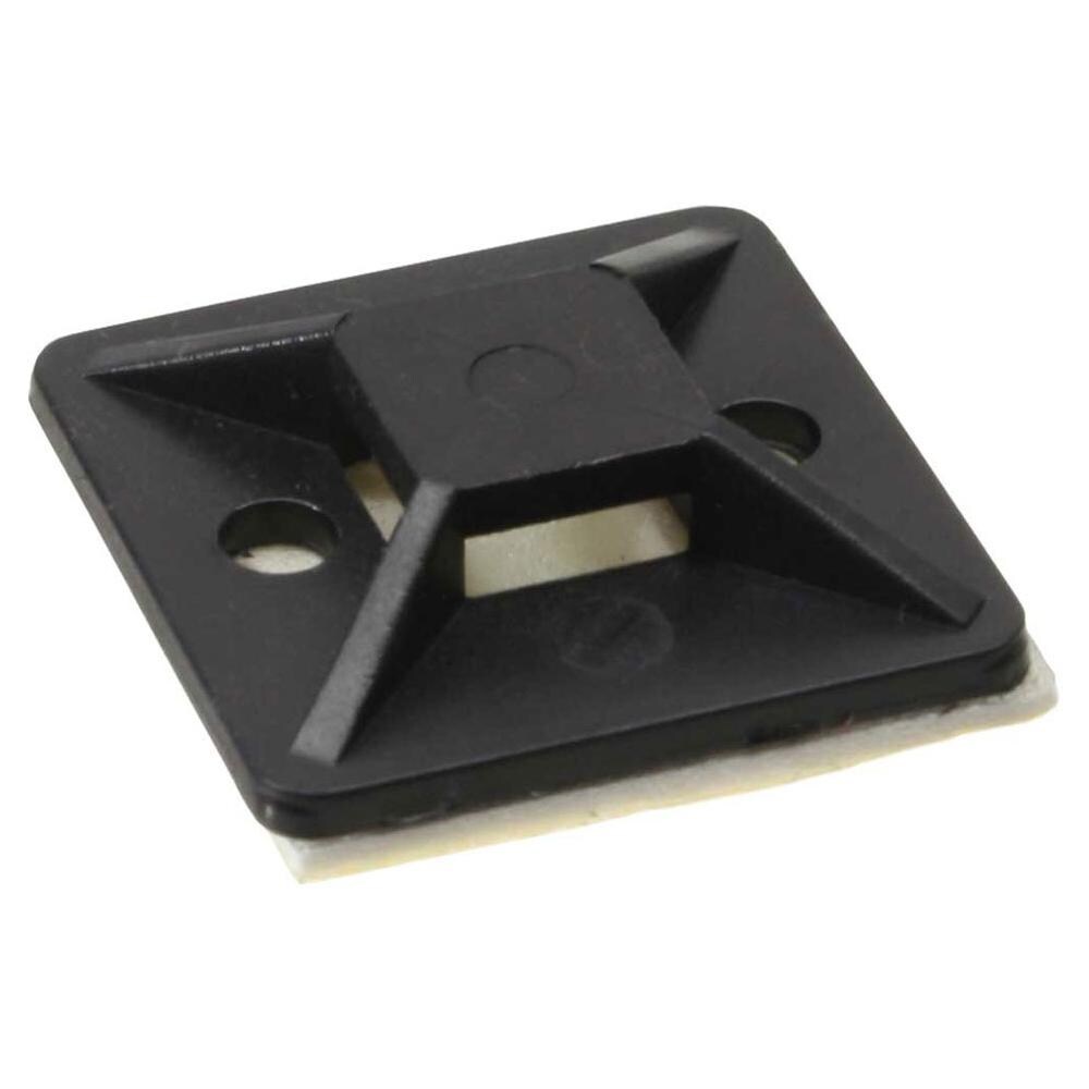 basette adesive 30x30mm per fascette da 7,2mm, colore nero, 10pz - Foto 1