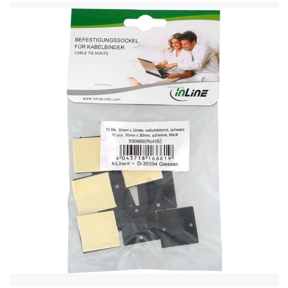 basette adesive 30x30mm per fascette da 7,2mm, colore nero, 10pz - Foto 2