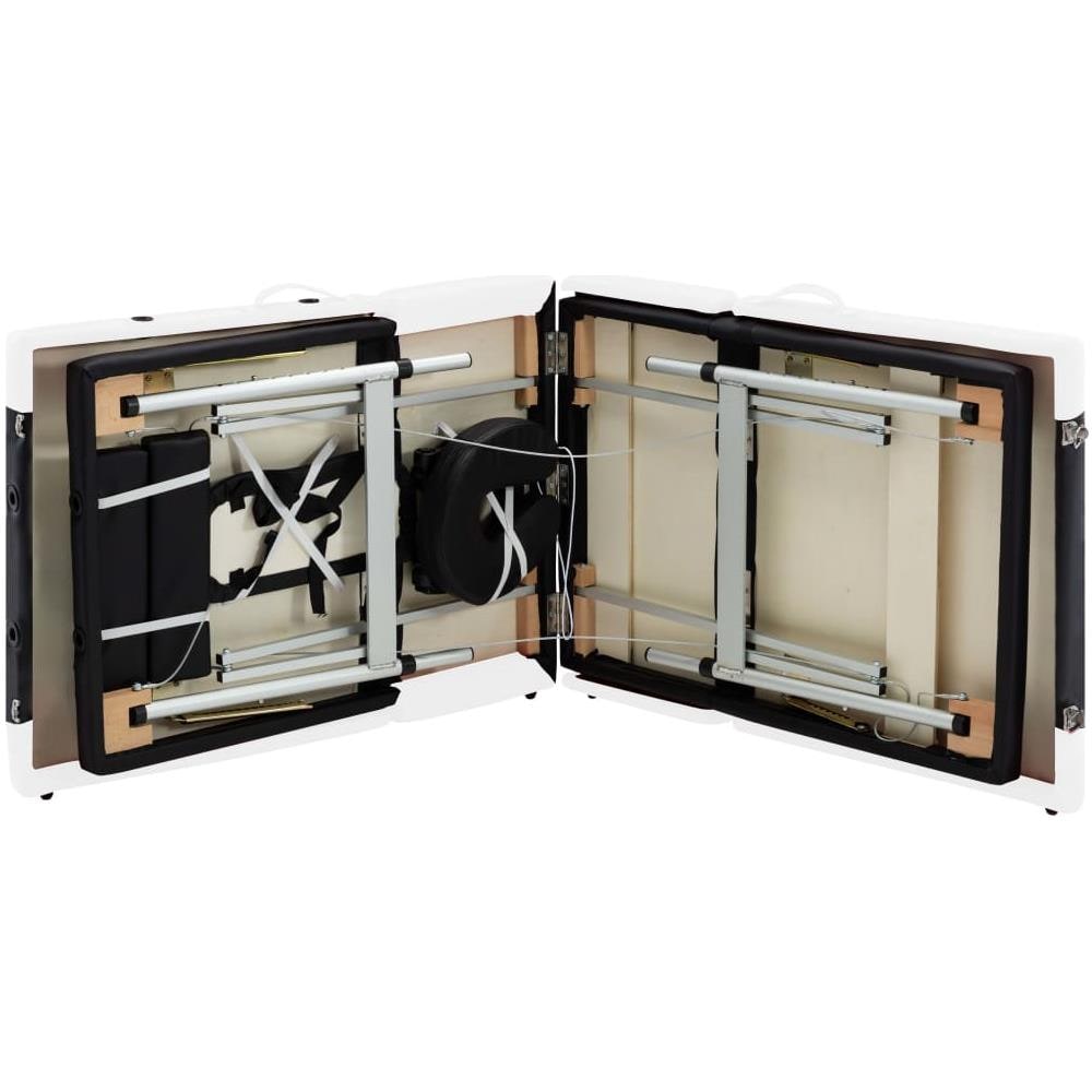 Lettino Da Massaggio A 4 Sezioni In Alluminio Nero E Bianco - Foto 9