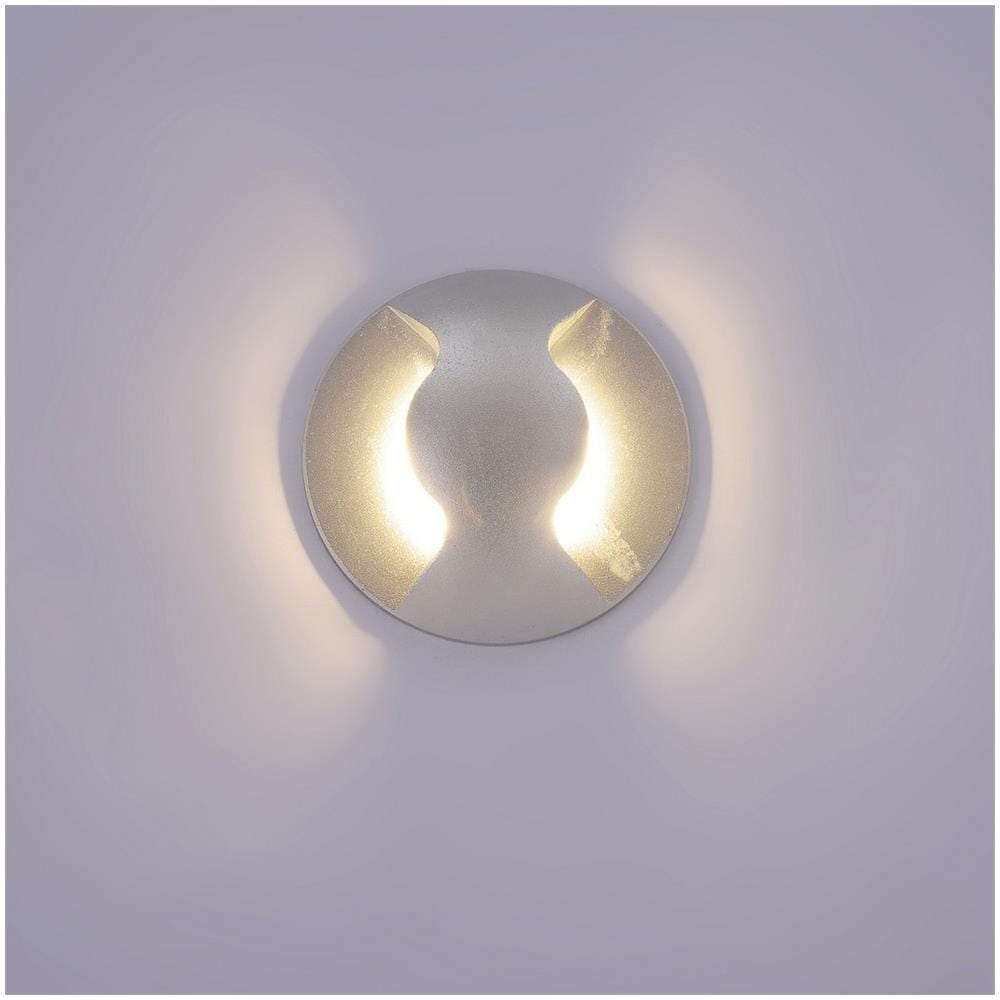 Applique Da Esterno Moderna A Led Argento, Bianco Caldo 3000k 300lm, Ip44 - Foto 1
