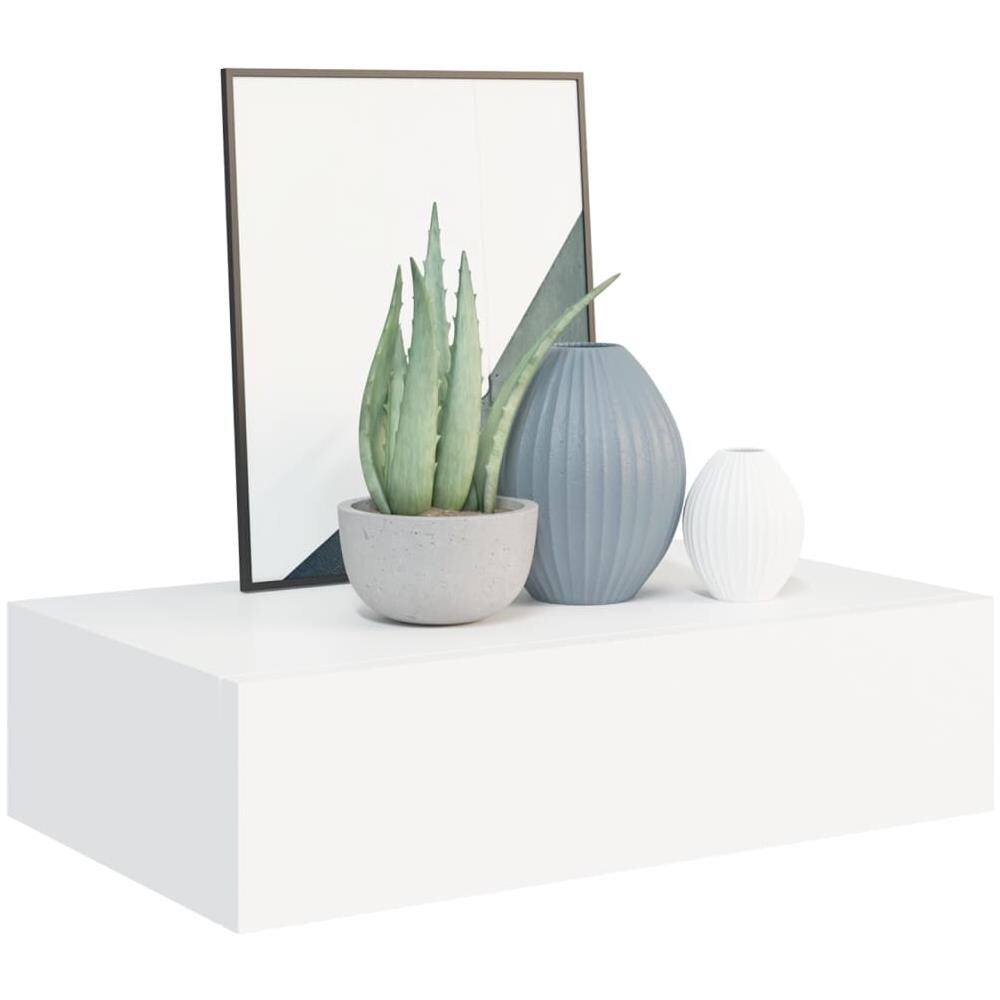 Scaffali Con Cassetti Da Parete 2pz Bianco 40x23,5x10 Cm In Mdf - Foto 3