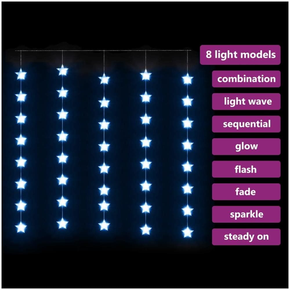 Luci Fatate a Stella a LED 200 LED Blu 8 Funzioni - Foto 3