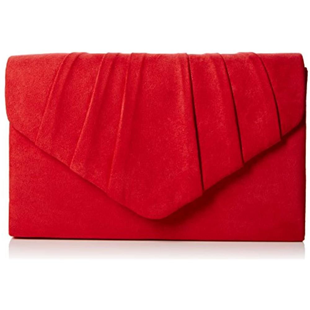 Womens Iggy Scamosciata Velluto Envelope Party Prom Pochette Frizione, Rosso (red (red)), Taglia Unica - Foto 1
