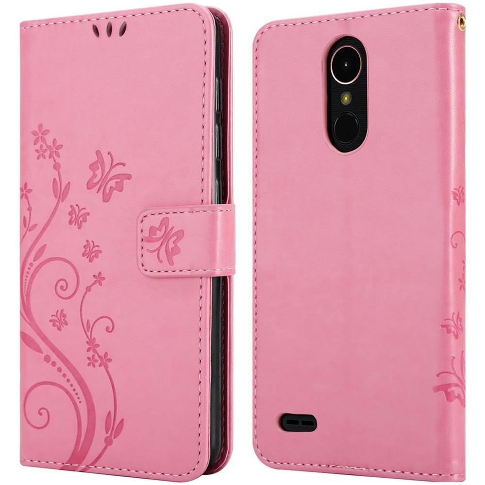 Custodia Compatibile Con Lg K10 2018 In Rosa Fiore - Coperchio Protettivo In Design Floreale Con Chiusura Magnetica, Funzione Stand E Slot Per Carte - Foto 8