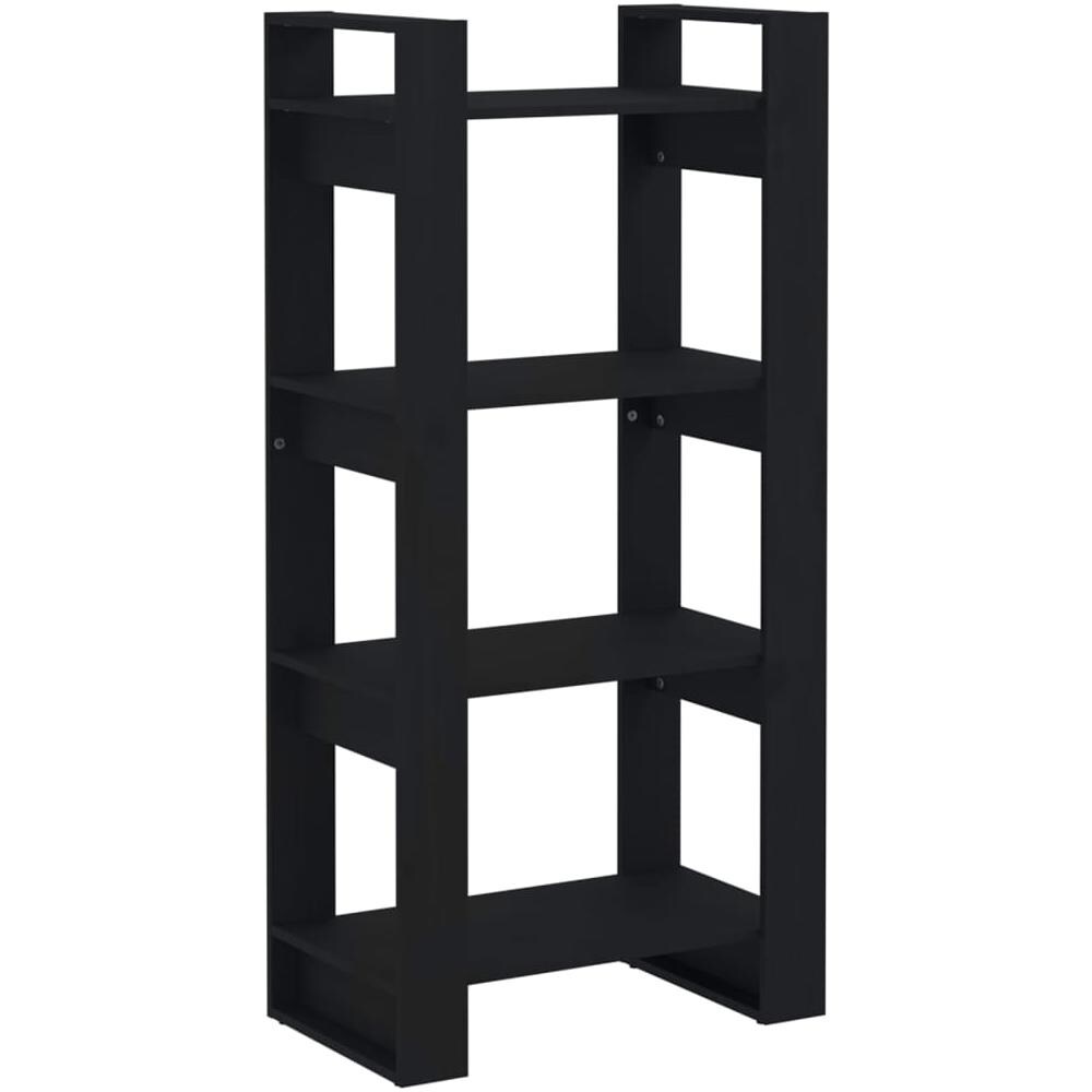 Libreria / divisorio Nero 80x35x125 Cm Legno Massello - Foto 2