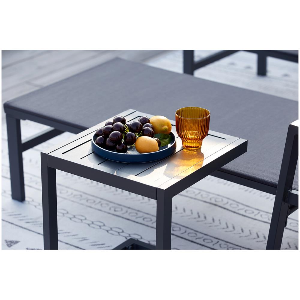 Set Di 2 Sdraio Con Tavolino Grigio Scuro Bari - Foto 8