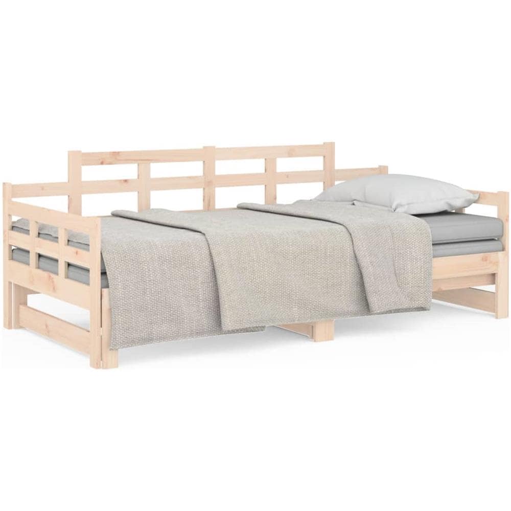 Dormeuse Estraibile In Legno Massello Di Pino 2x (80x200) Cm - Foto 2