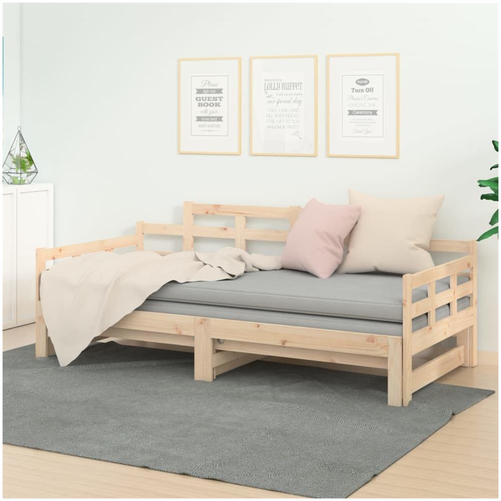 Dormeuse Estraibile In Legno Massello Di Pino 2x (80x200) Cm - Foto 1