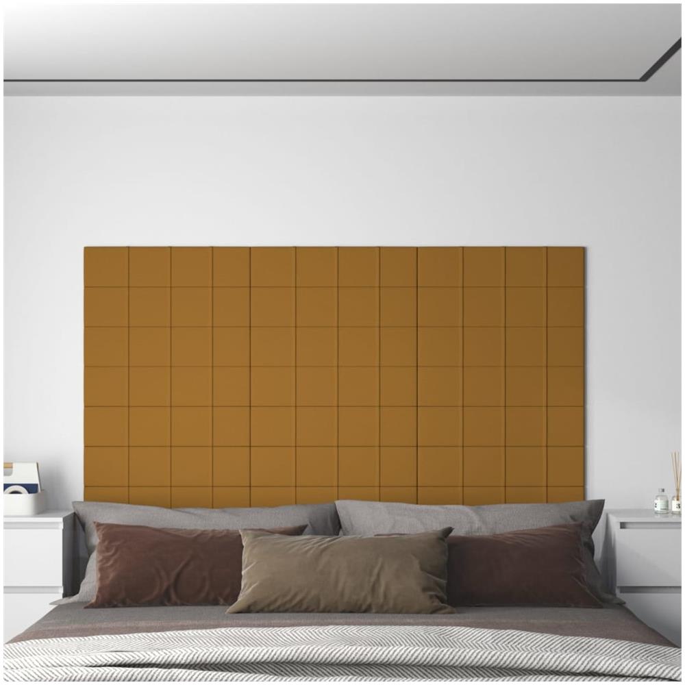 Pannelli Murali 12 Pz Marroni 60x15 Cm Velluto 1,08 M - Foto 1