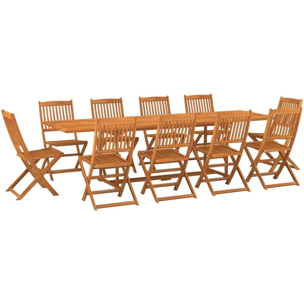 Set da Pranzo da Giardino 11 pz 280x90x75 cm Massello di Acacia - Foto 2